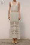 SWAYING/KNIT Cutout Striped Tank Dress SW22SSL15 Yellow/White